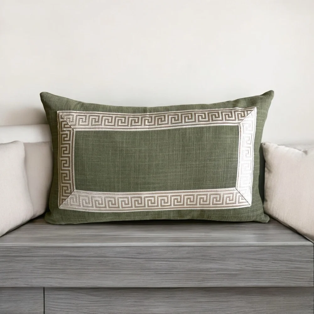Erin Gates for Elements Greek Key Linen Blend Lumbar Pillow 14x24